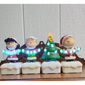 Hallmark Peanuts Gang Wireless Band Christmas Sound Light Show 2015 Set 4 WORKS!